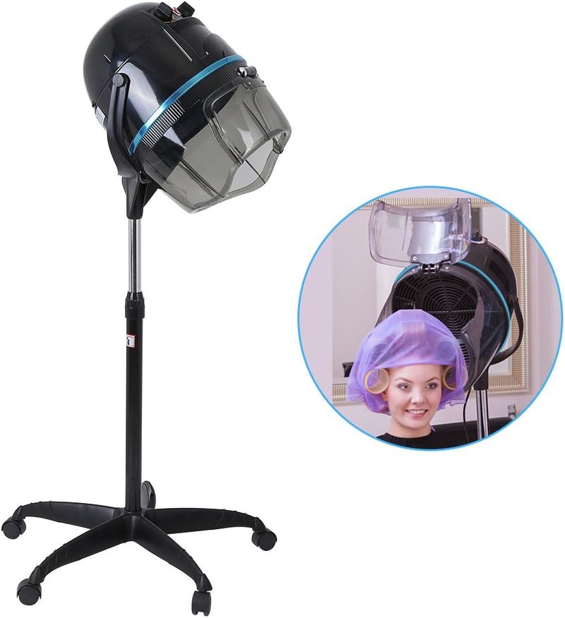 woobles Stand Hair Dryer, Adjustable Temperature Control Dryer Movable Hooded Timing Floor Bonnet Salon Styling Tool, 110v Professional Rolling Base with Wheels Equipment Dryers for Home Spa Drying Beauty - Image 1